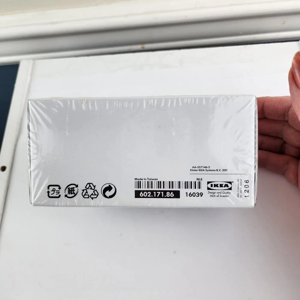IKEA Uthallig Curtain End Caps White Gray Set of Two NWT